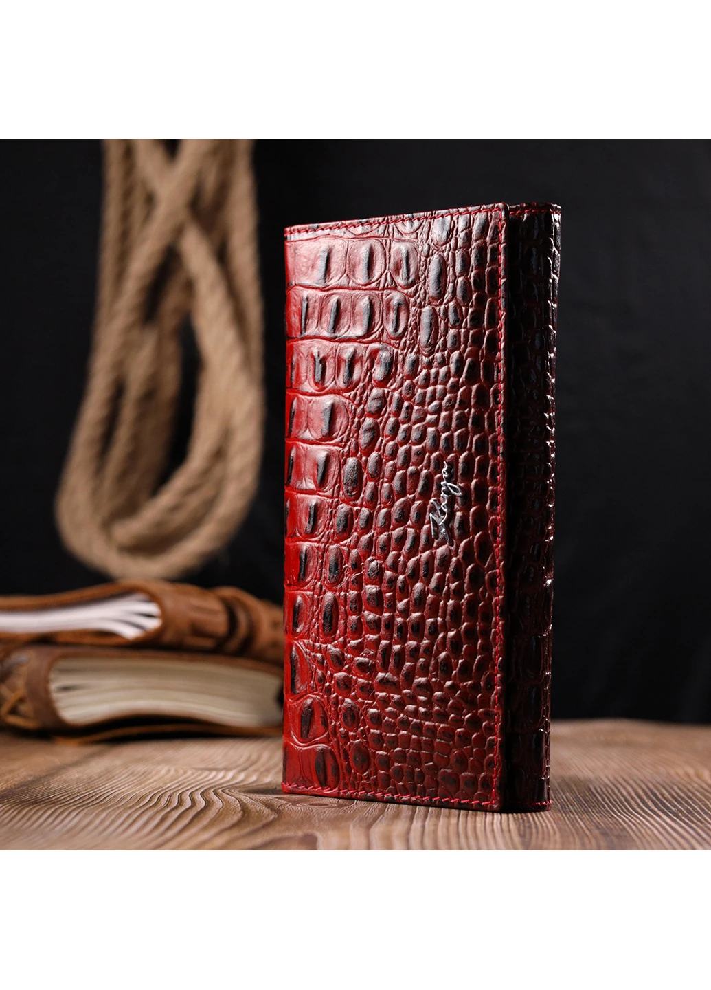 Женский кожаный кошелек 19,5х9,5х2 см Karya (257062921)