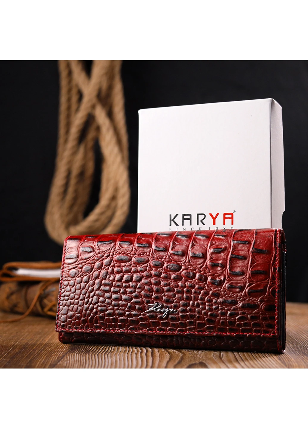 Женский кожаный кошелек 19,5х9,5х2 см Karya (257062921)