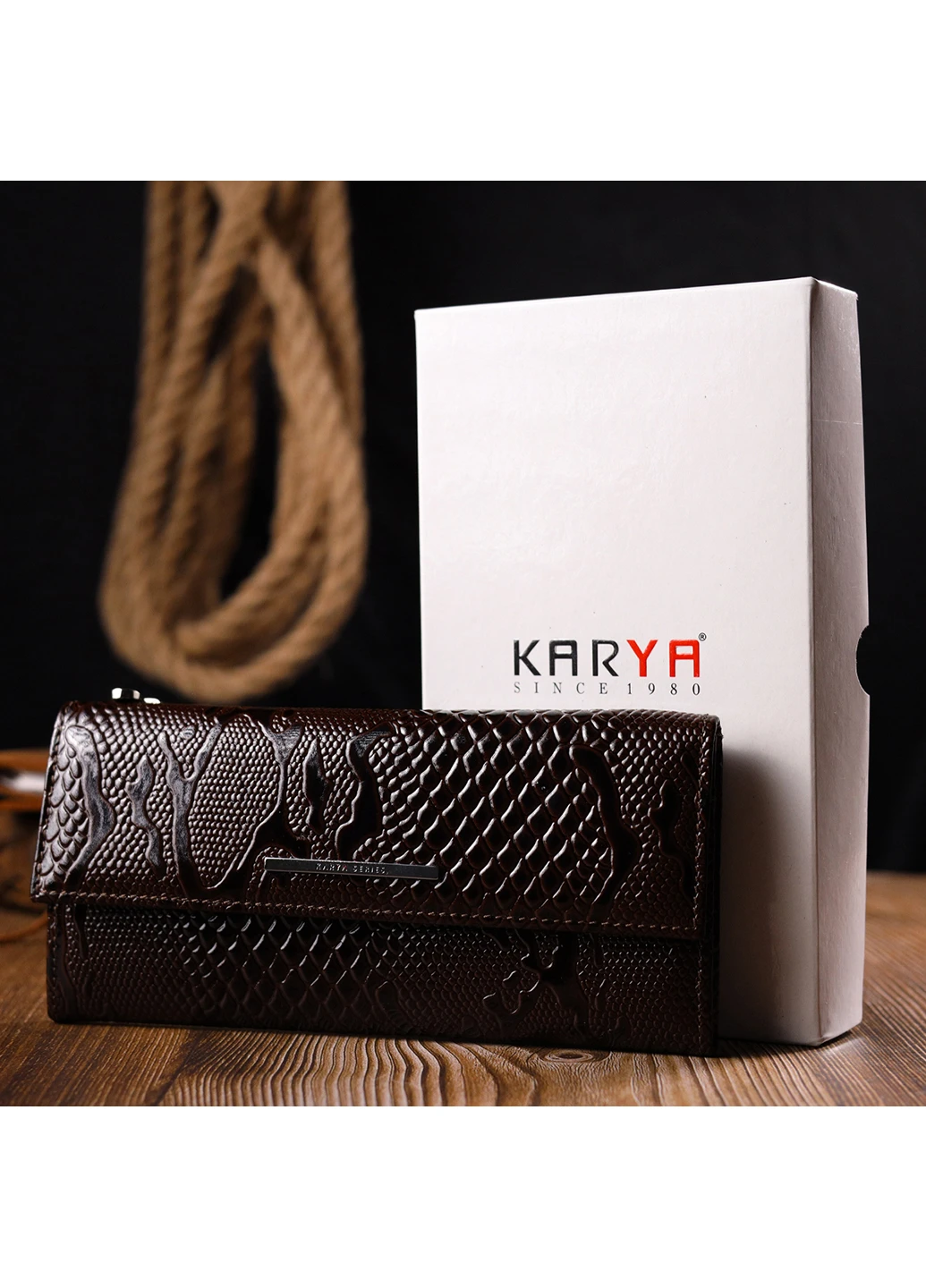 Женский кожаный кошелек 19,5х9х1 см Karya (257066650)
