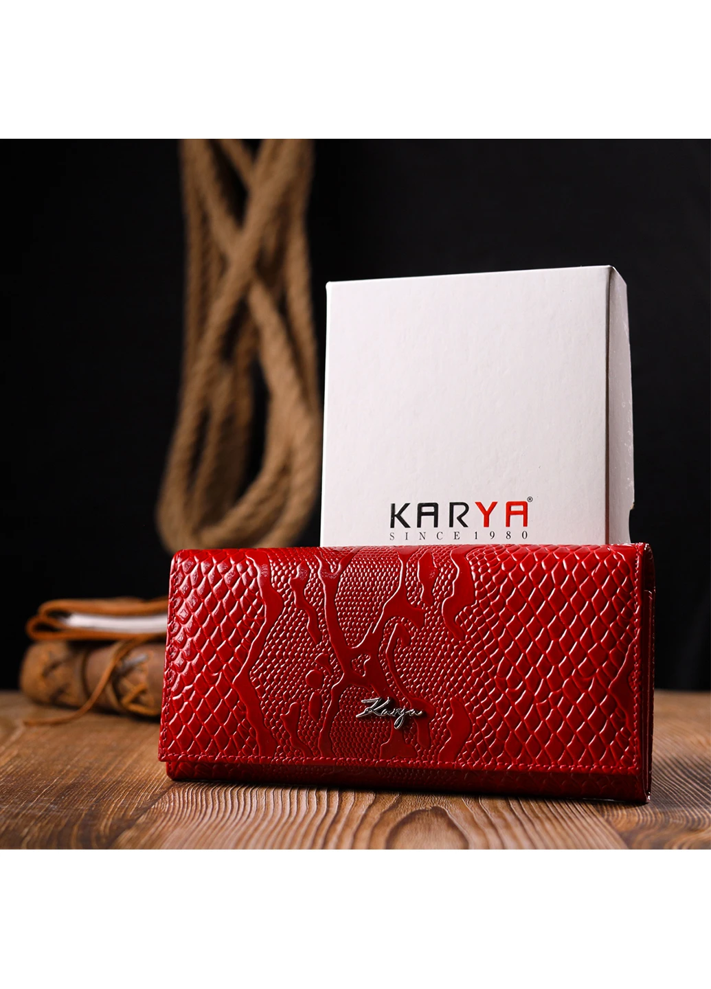 Женский кожаный кошелек 19,5х9,5х2 см Karya (257065307)