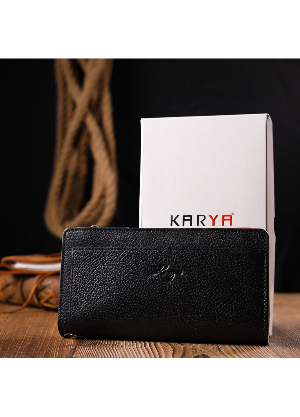 Жіночий шкіряний гаманець 19х10х3 см Karya (257065185)