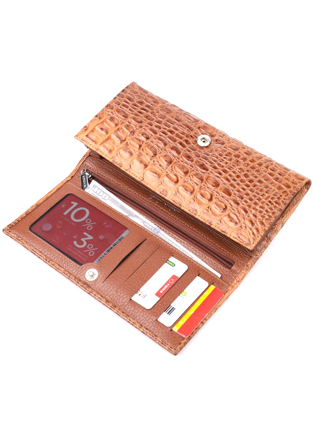 Женский кожаный кошелек 19,5х9,5х2 см Karya (257064092)