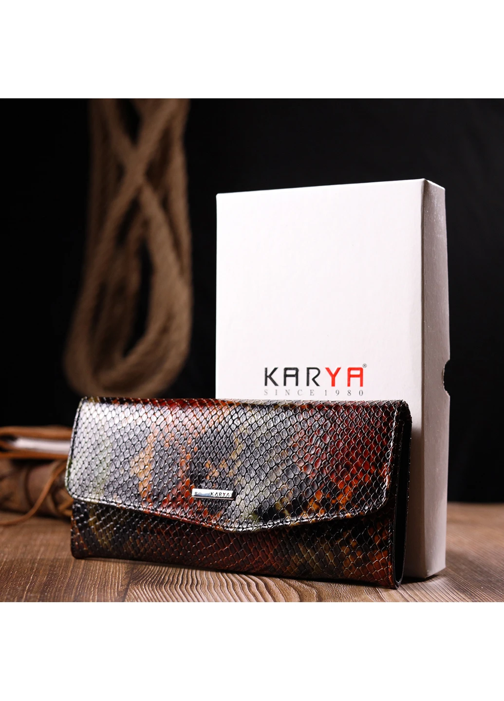 Жіночий шкіряний гаманець 19х9,5х2 см Karya (257065305)