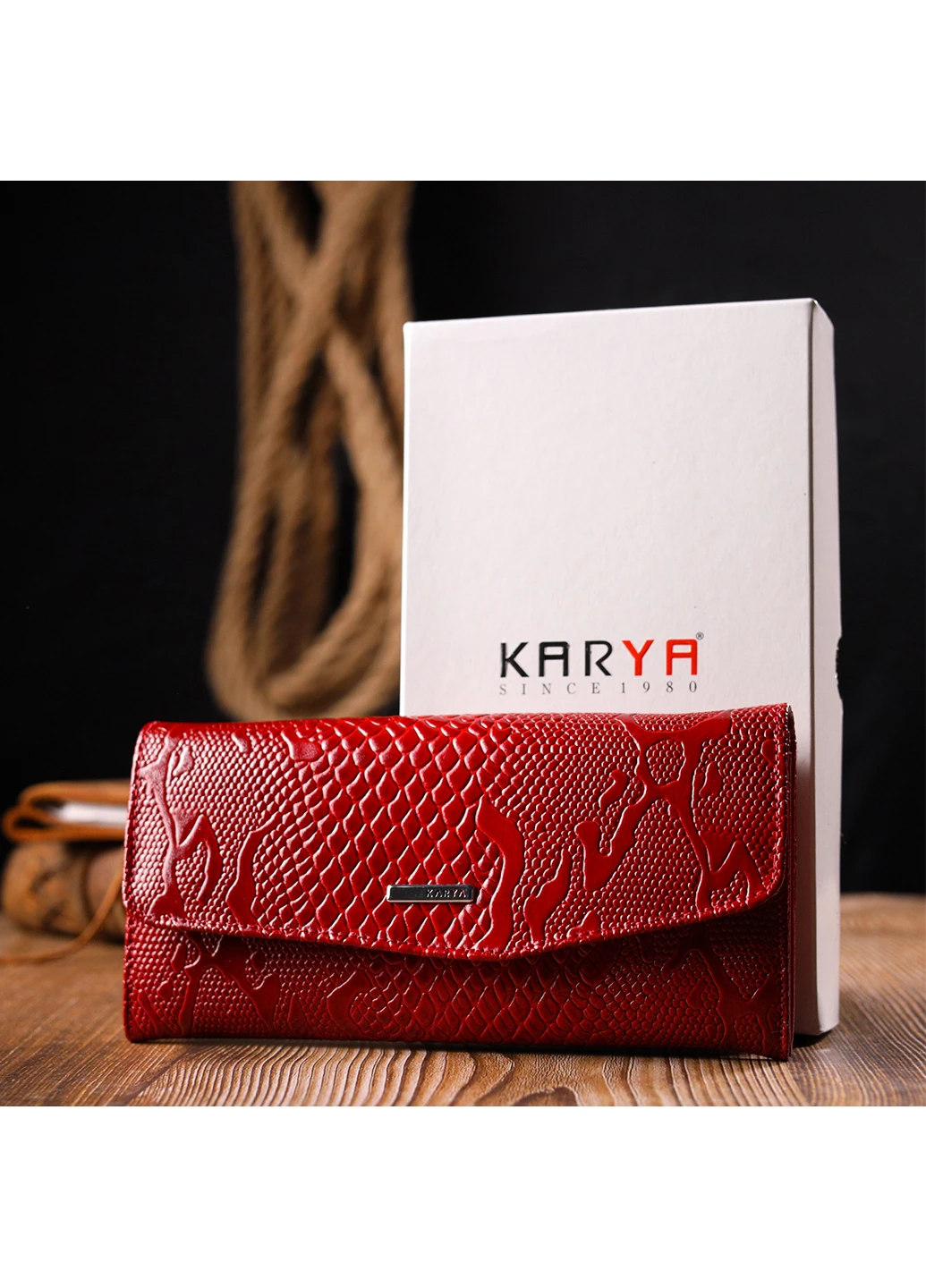 Жіночий шкіряний гаманець 19х9,5х2 см Karya (257065203)
