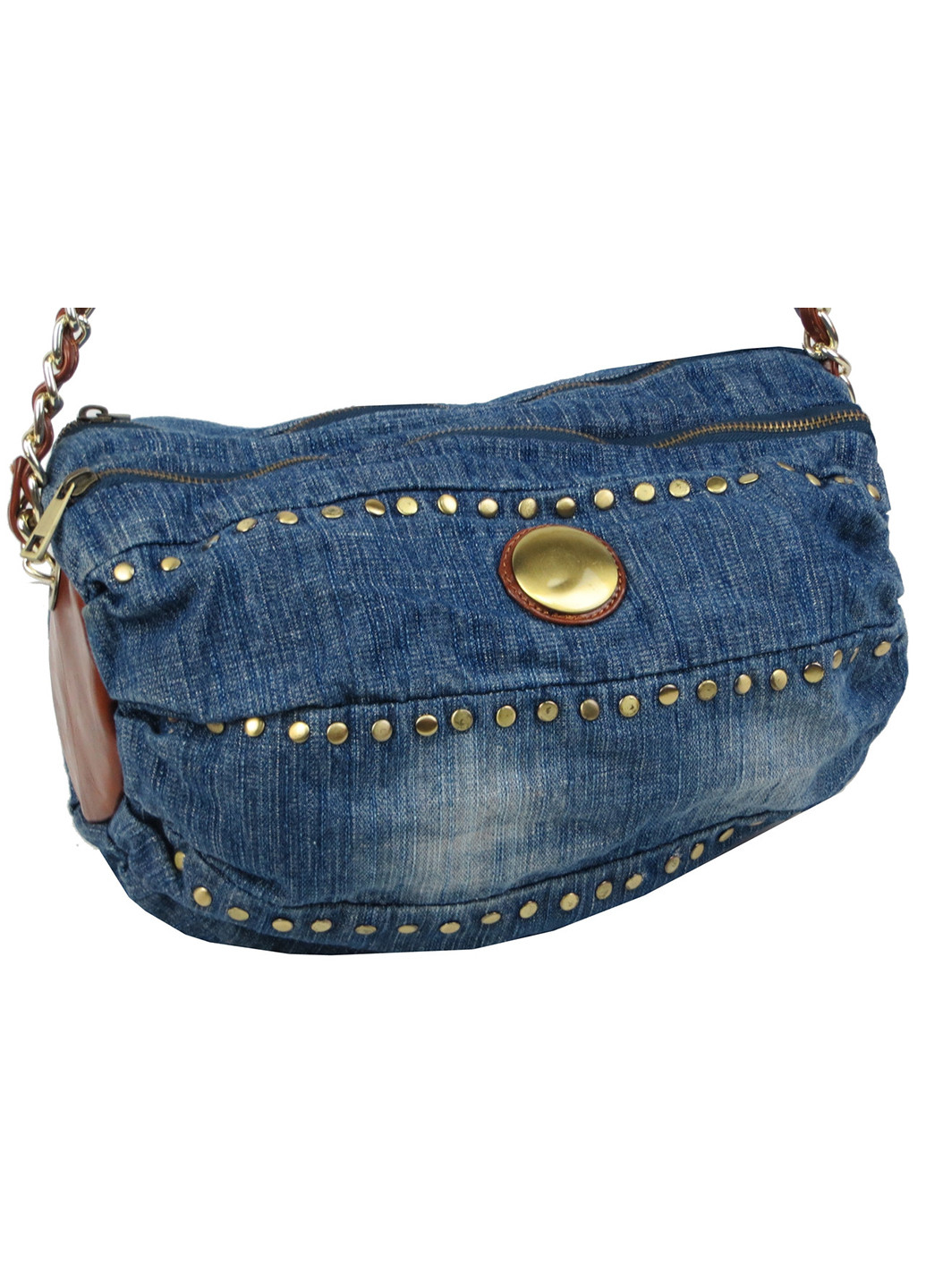 Цилиндрическая женская джинсовая сумка 36х18х18 см FASHION JEANS (257062834)