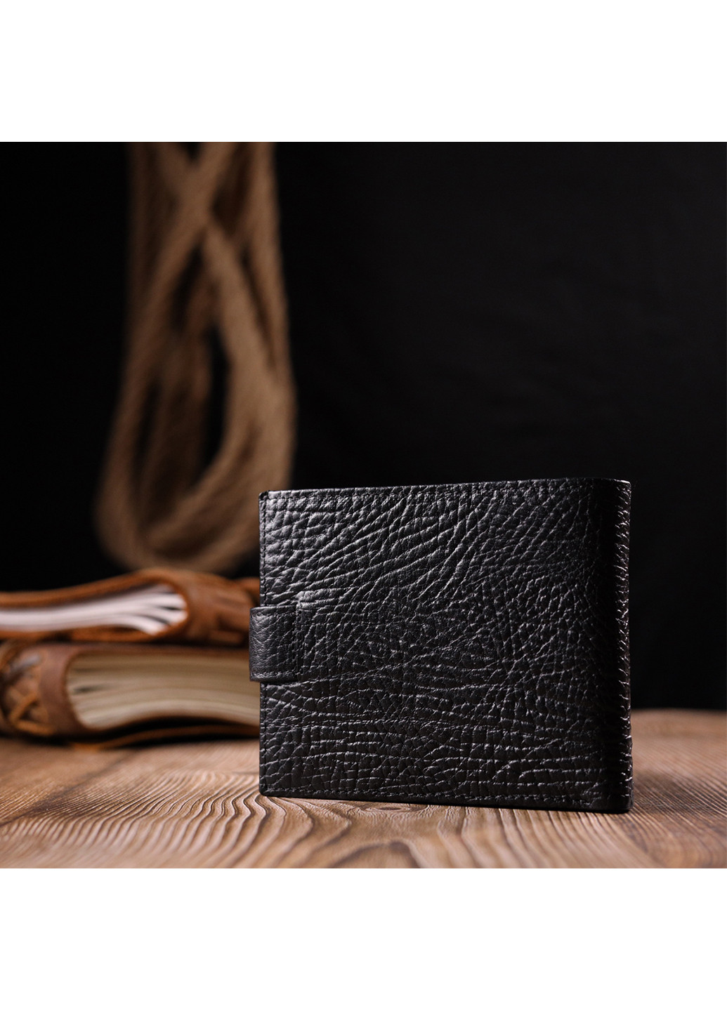 Мужской кожаный кошелек 11,5х9,5х2 см Karya (257065317)