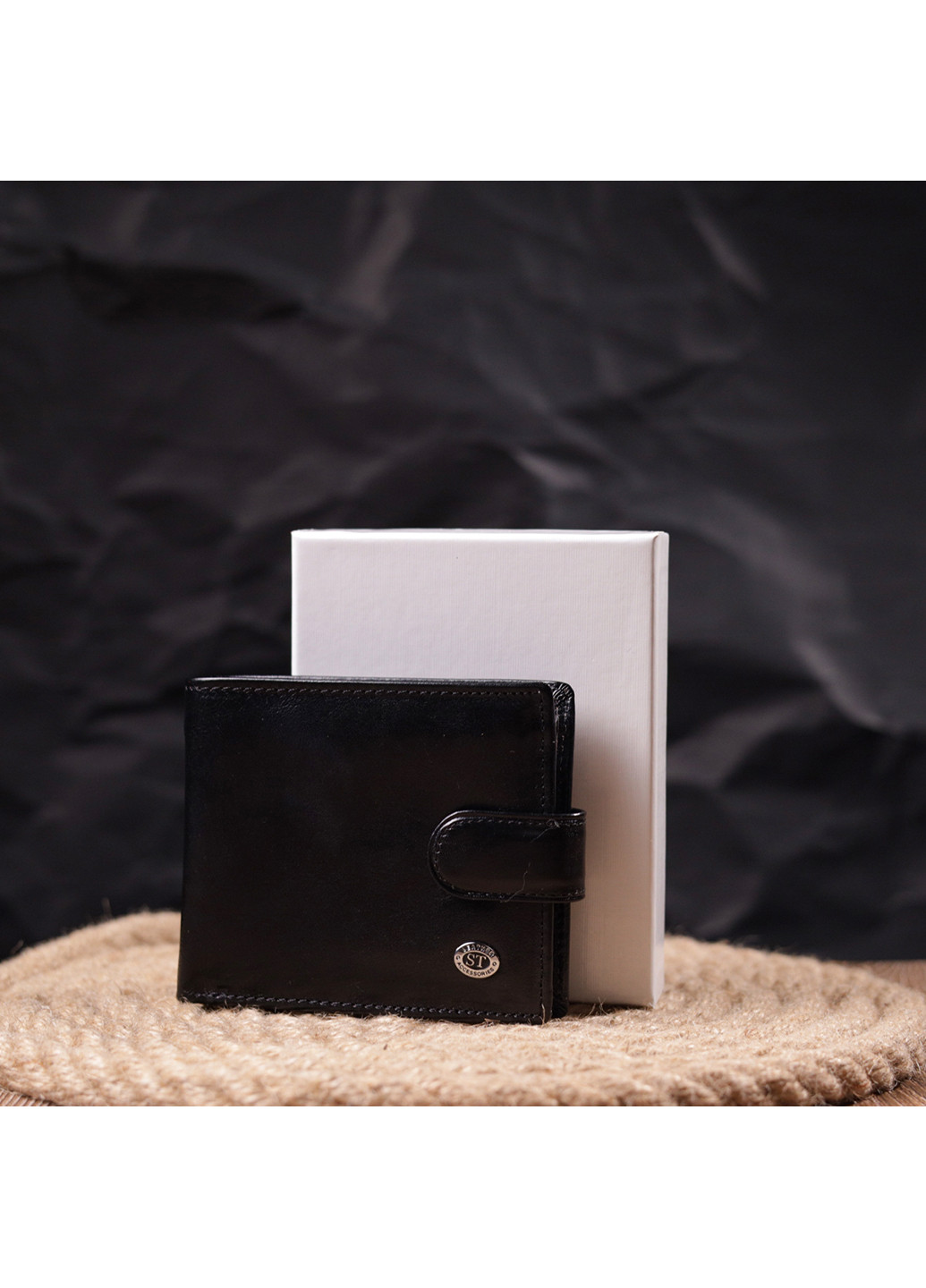 Мужской кожаный бумажник 11х9,5х2 см st leather (257065384)