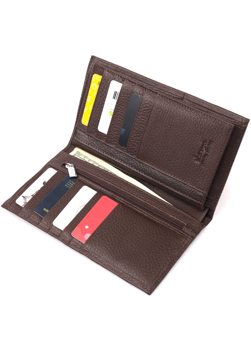 Чоловічий шкіряний гаманець 10х18х2 см Karya (257065200)