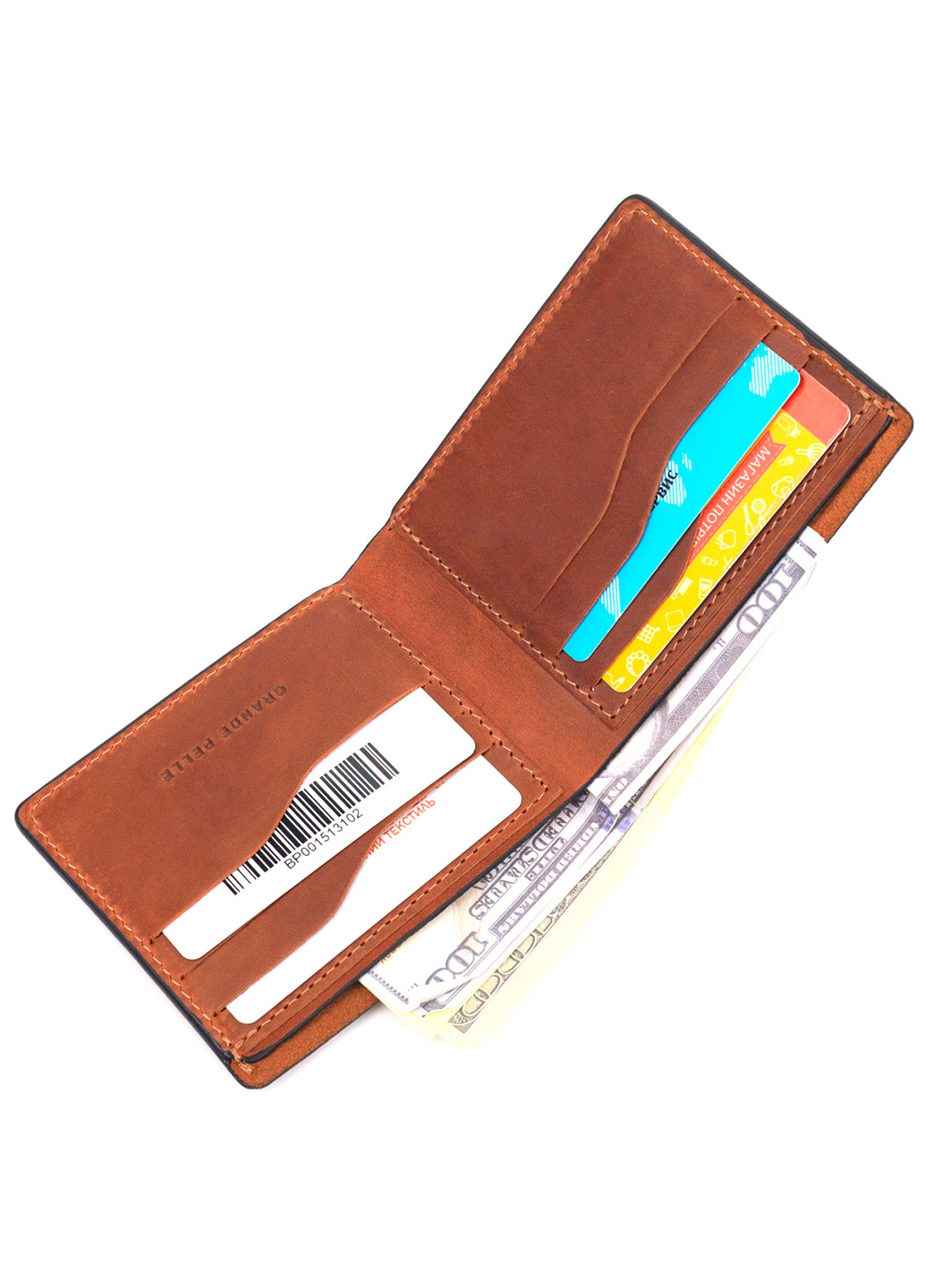 Чоловічий шкіряний гаманець 11,5х9х1 см Grande Pelle (257065178)