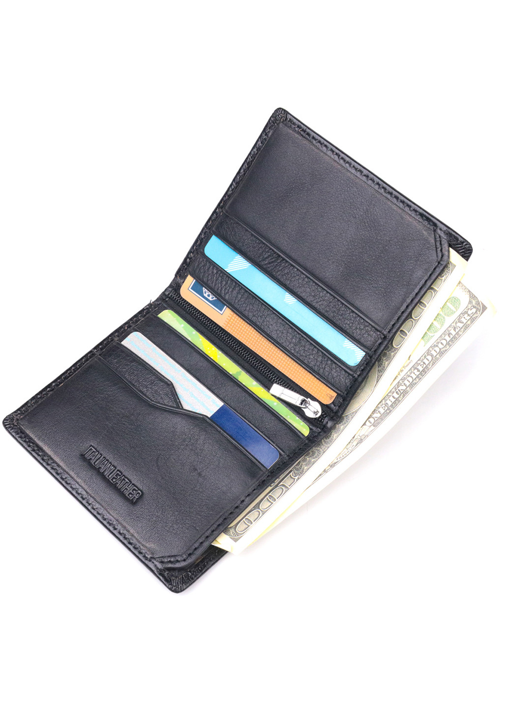 Мужской кожаный бумажник 9х10х1 см st leather (257063094)