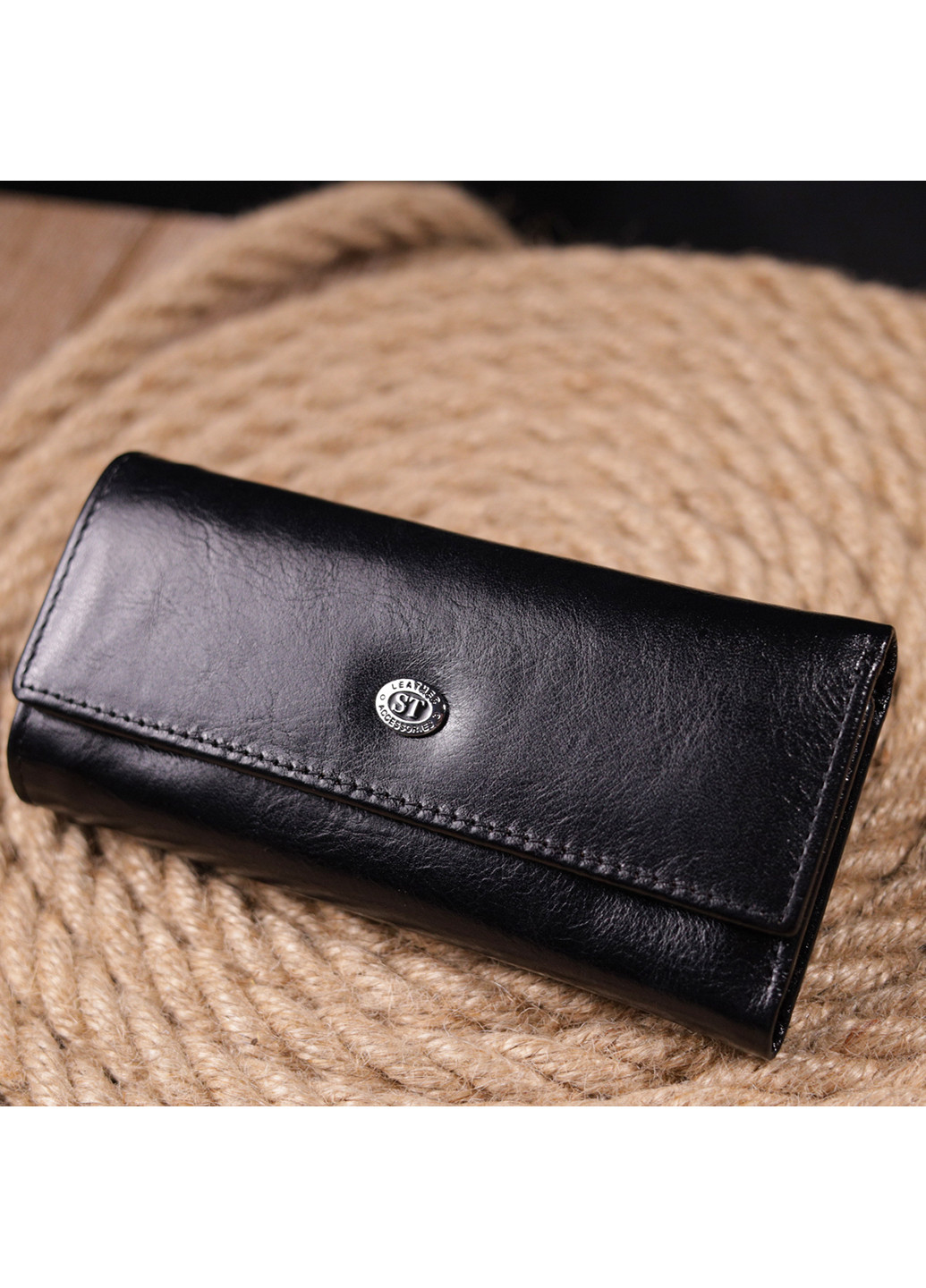 Чоловічий шкіряний гаманець 15х7х2,5 см st leather (257066285)