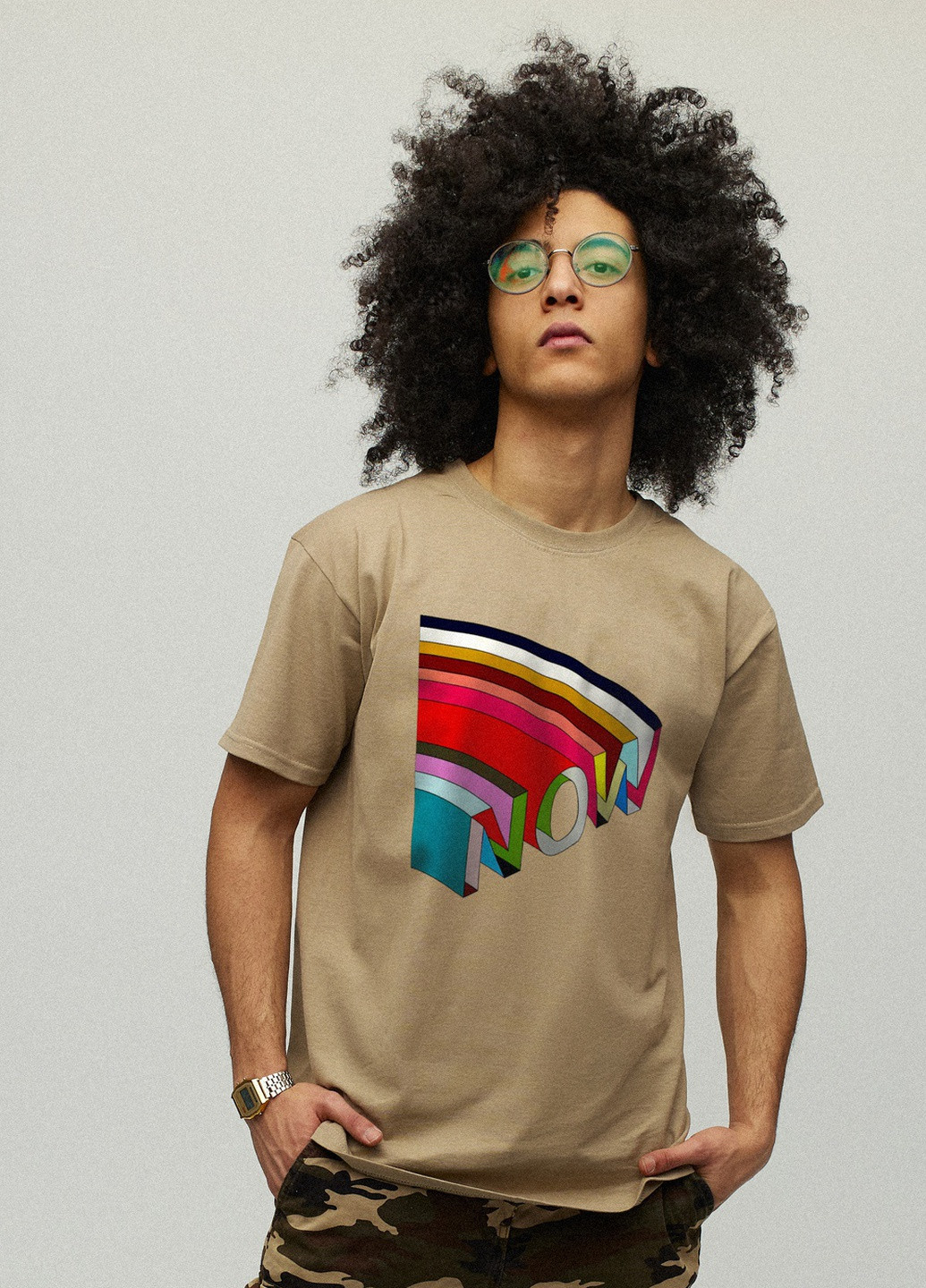 Хакі (оливкова) футболка чоловіча хакі з принтом YAPPI