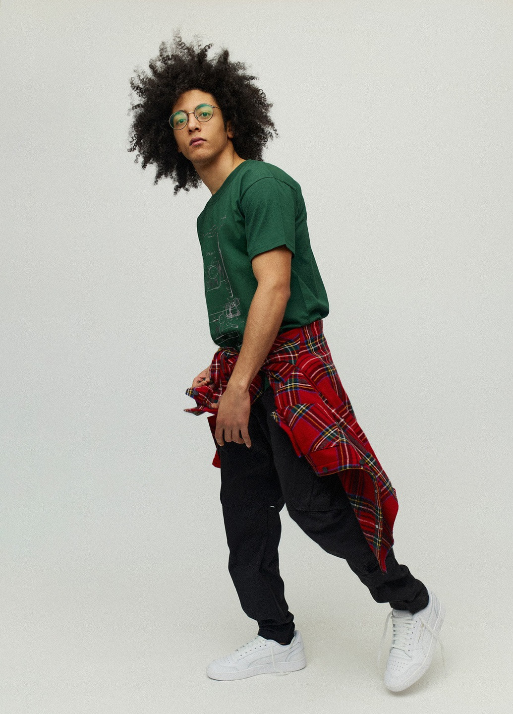 Темно-зелена футболка чоловіча зелена з принтом YAPPI