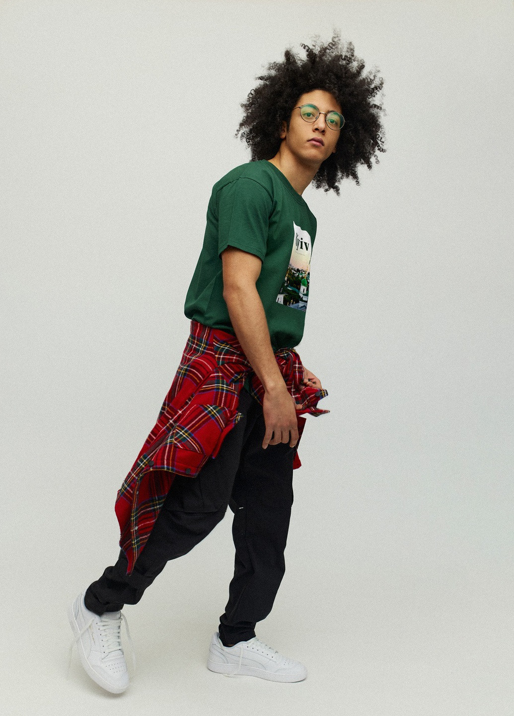 Темно-зеленая футболка мужская зеленая с принтом YAPPI