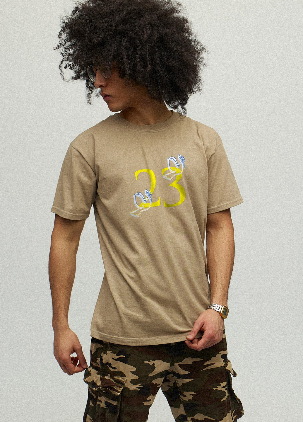 Хакі (оливкова) футболка чоловіча хакі з принтом YAPPI