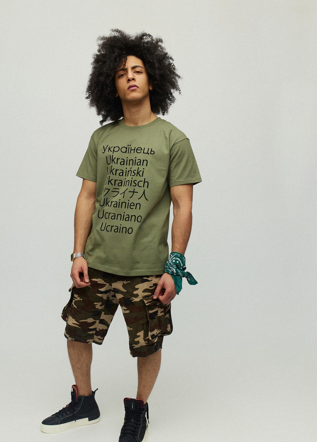 Хакі (оливкова) футболка чоловіча мілітарі з принтом YAPPI