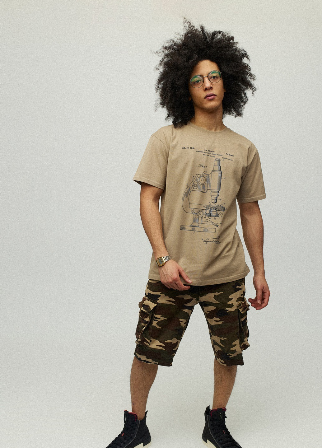 Хакі (оливкова) футболка чоловіча хакі з принтом YAPPI