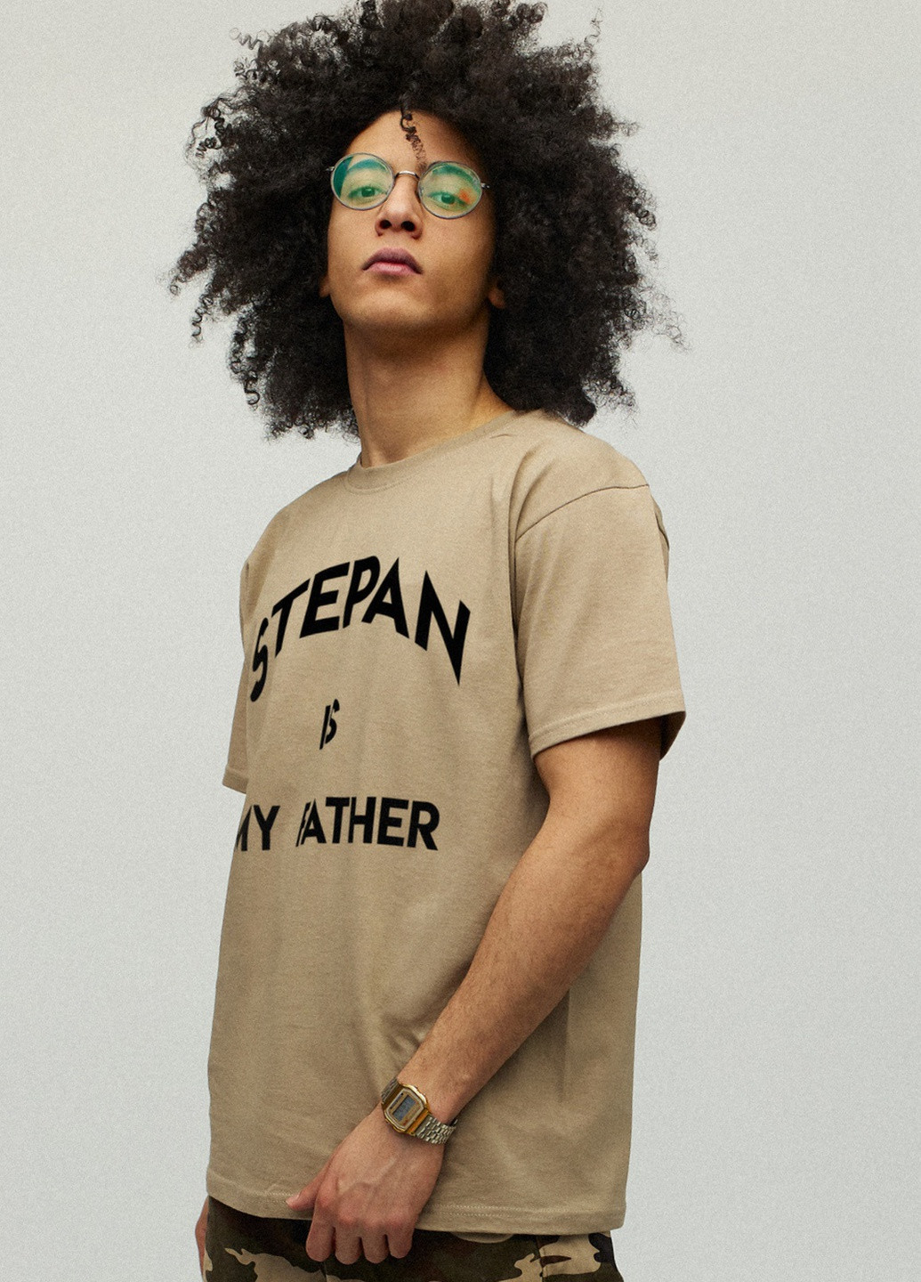 Хакі (оливкова) футболка чоловіча хакі з принтом YAPPI