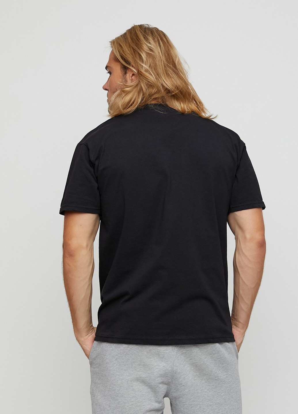 Черная футболка мужская basic черная с принтом YAPPI