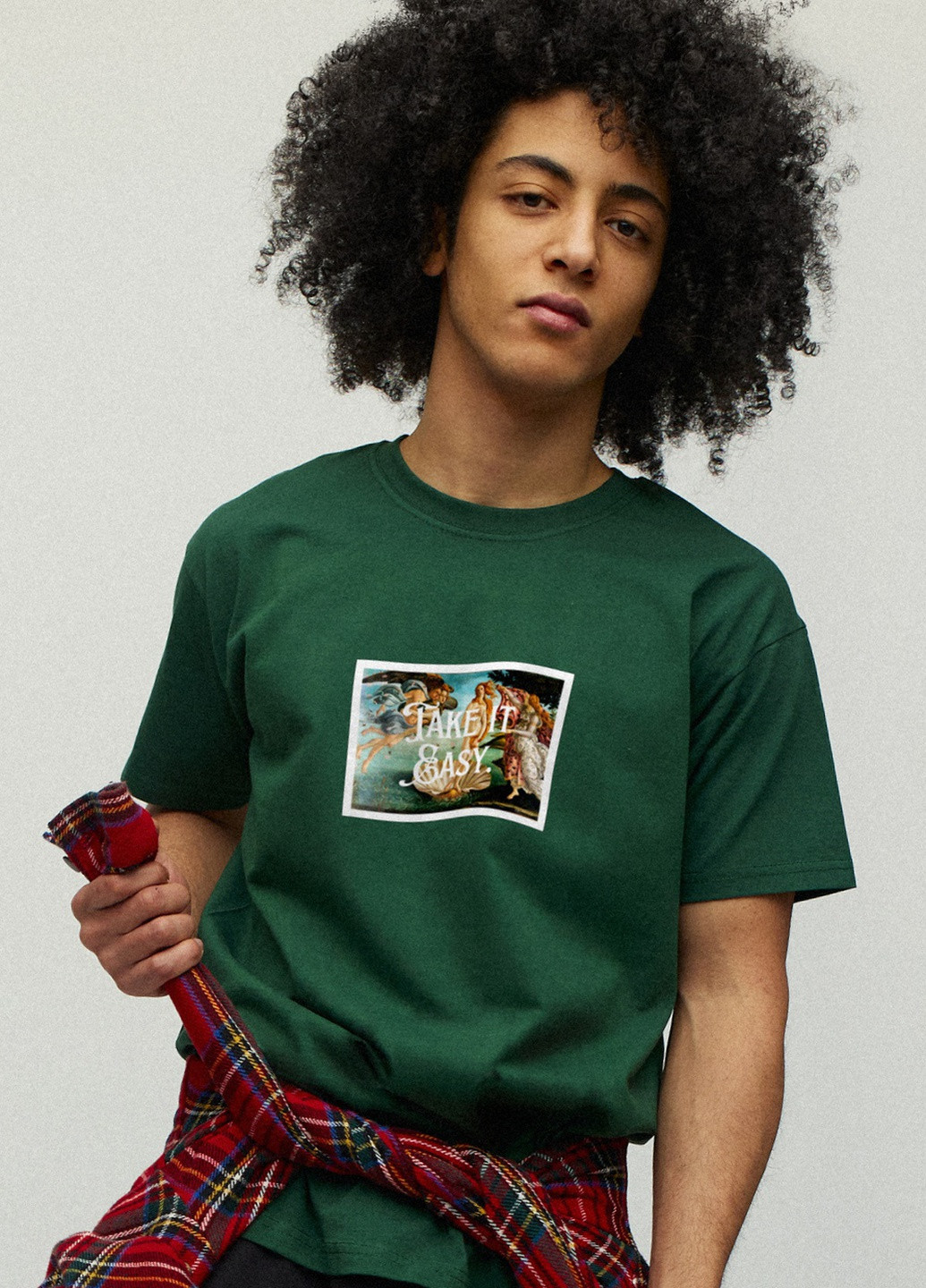 Темно-зеленая футболка мужская зеленая с принтом YAPPI