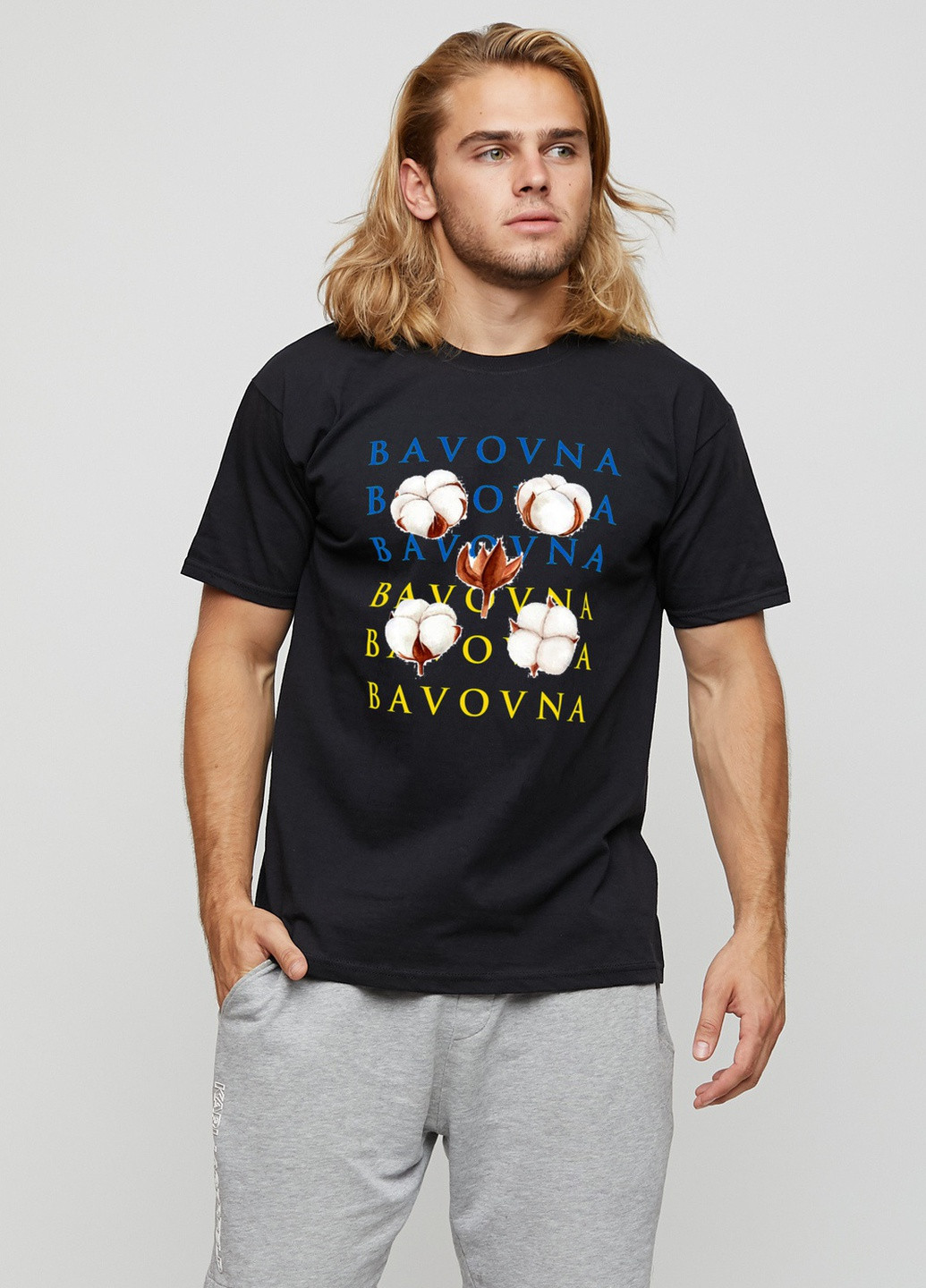 Черная футболка мужская basic черная с принтом YAPPI