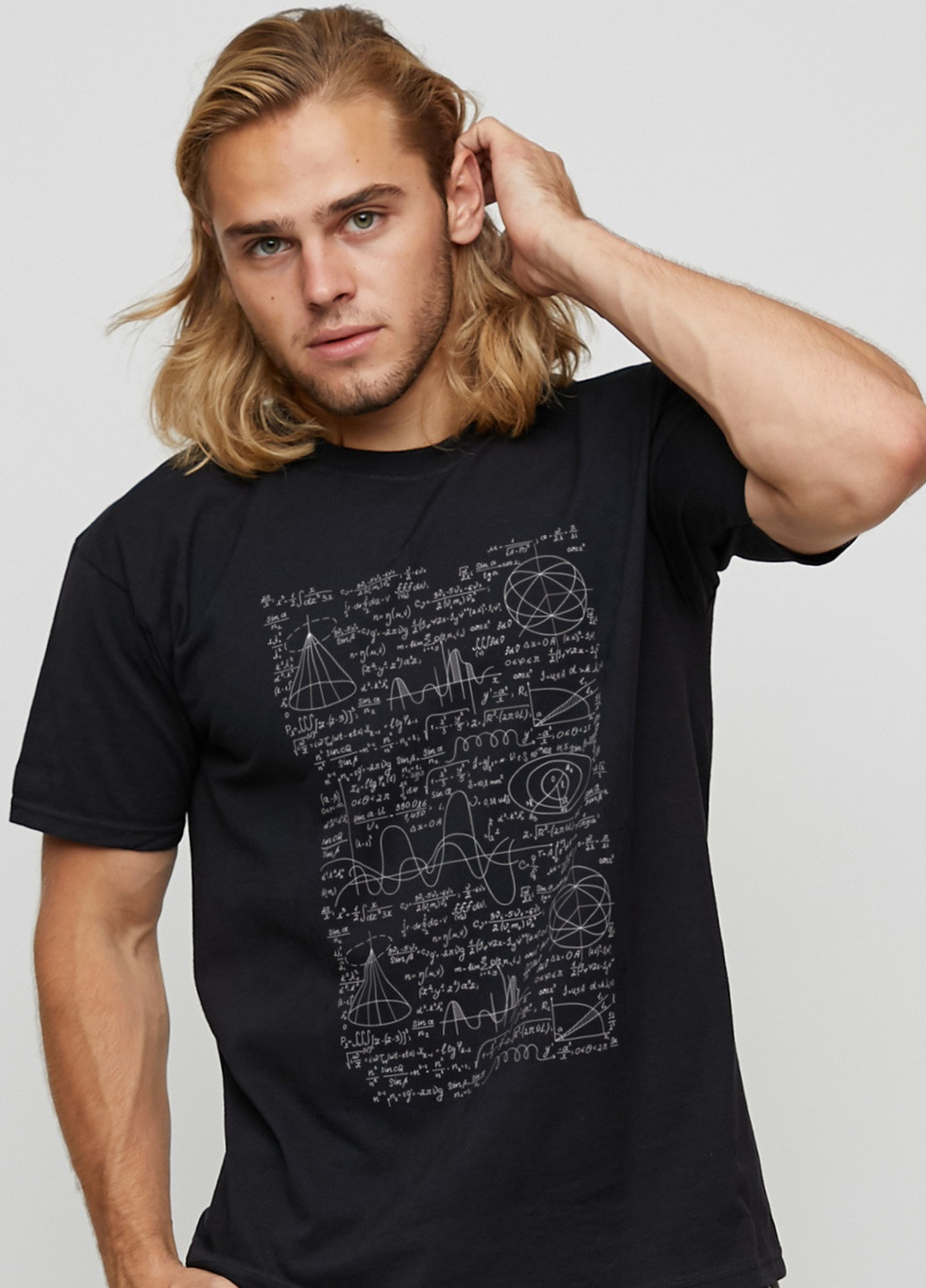 Черная футболка мужская basic черная с принтом YAPPI