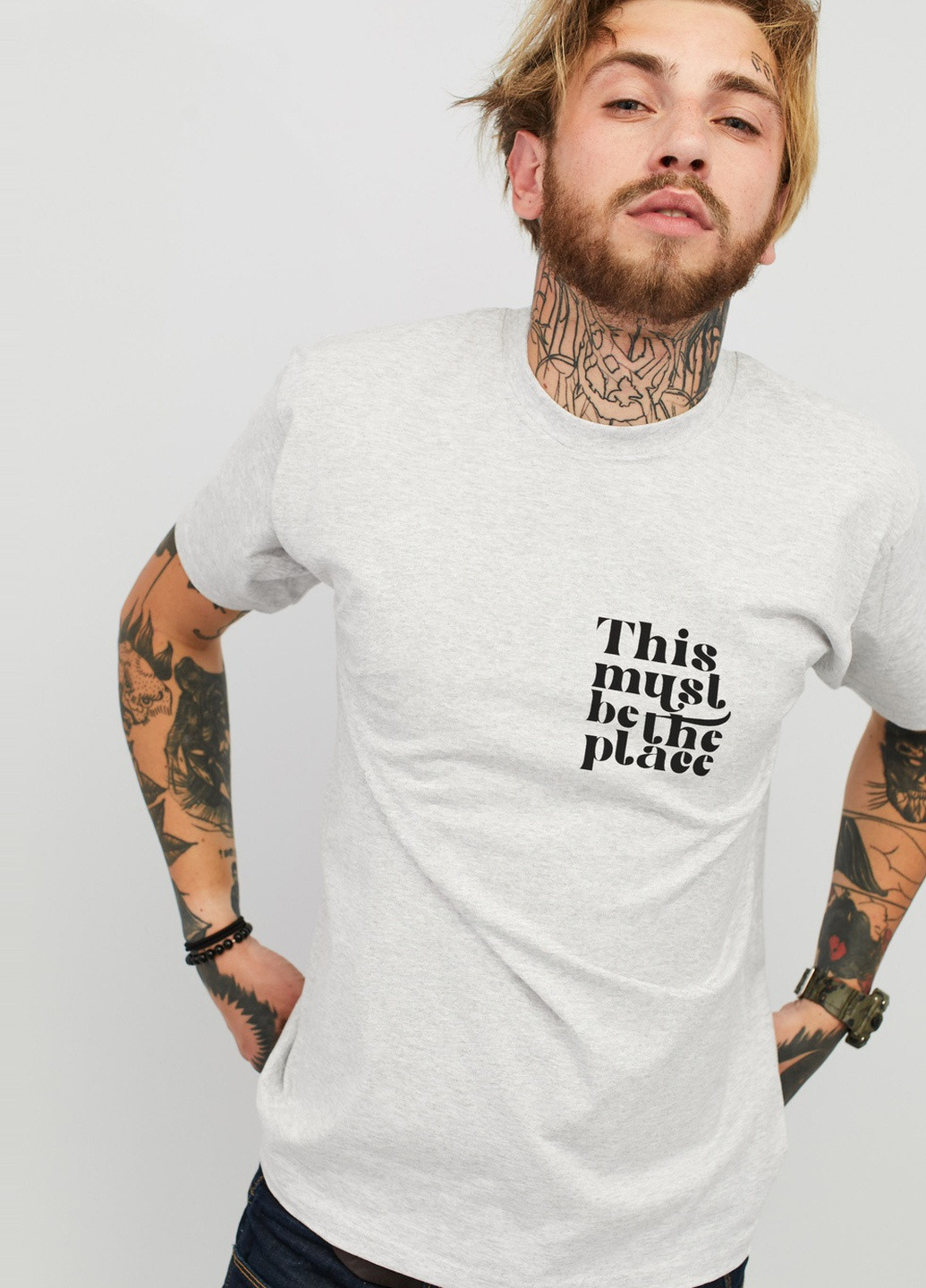 Сіра футболка чоловіча сіра YAPPI