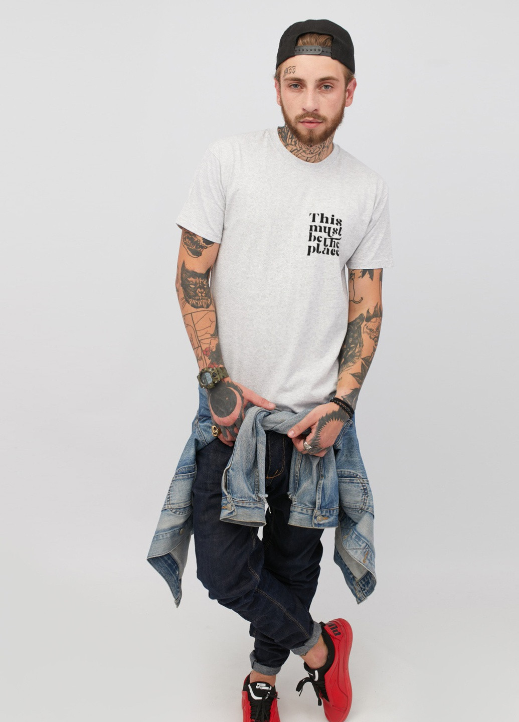 Сіра футболка чоловіча сіра YAPPI