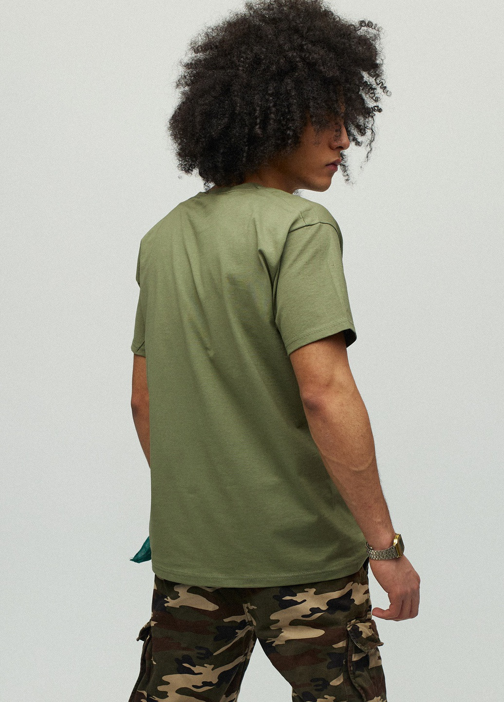 Хакі (оливкова) футболка чоловіча мілітарі з принтом YAPPI