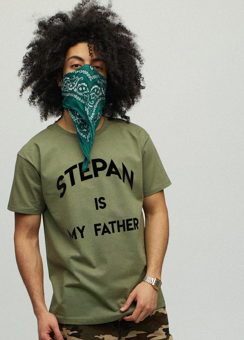 Хакі (оливкова) футболка чоловіча мілітарі з принтом YAPPI