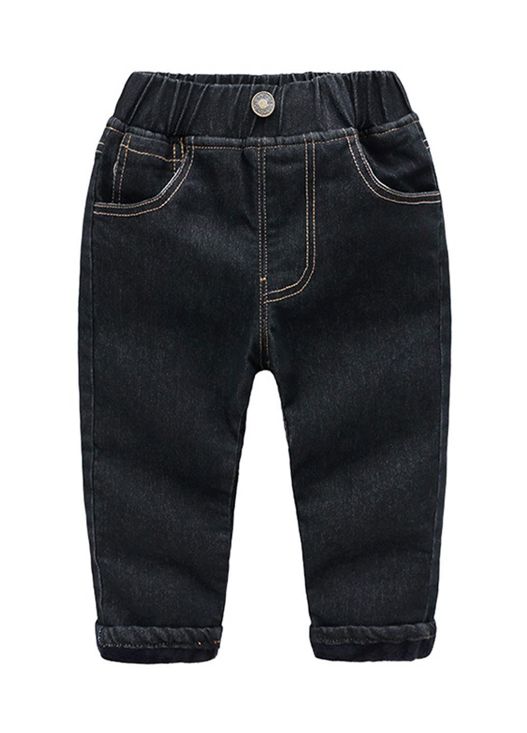 Черные зимние утепленные джинсы No Brand