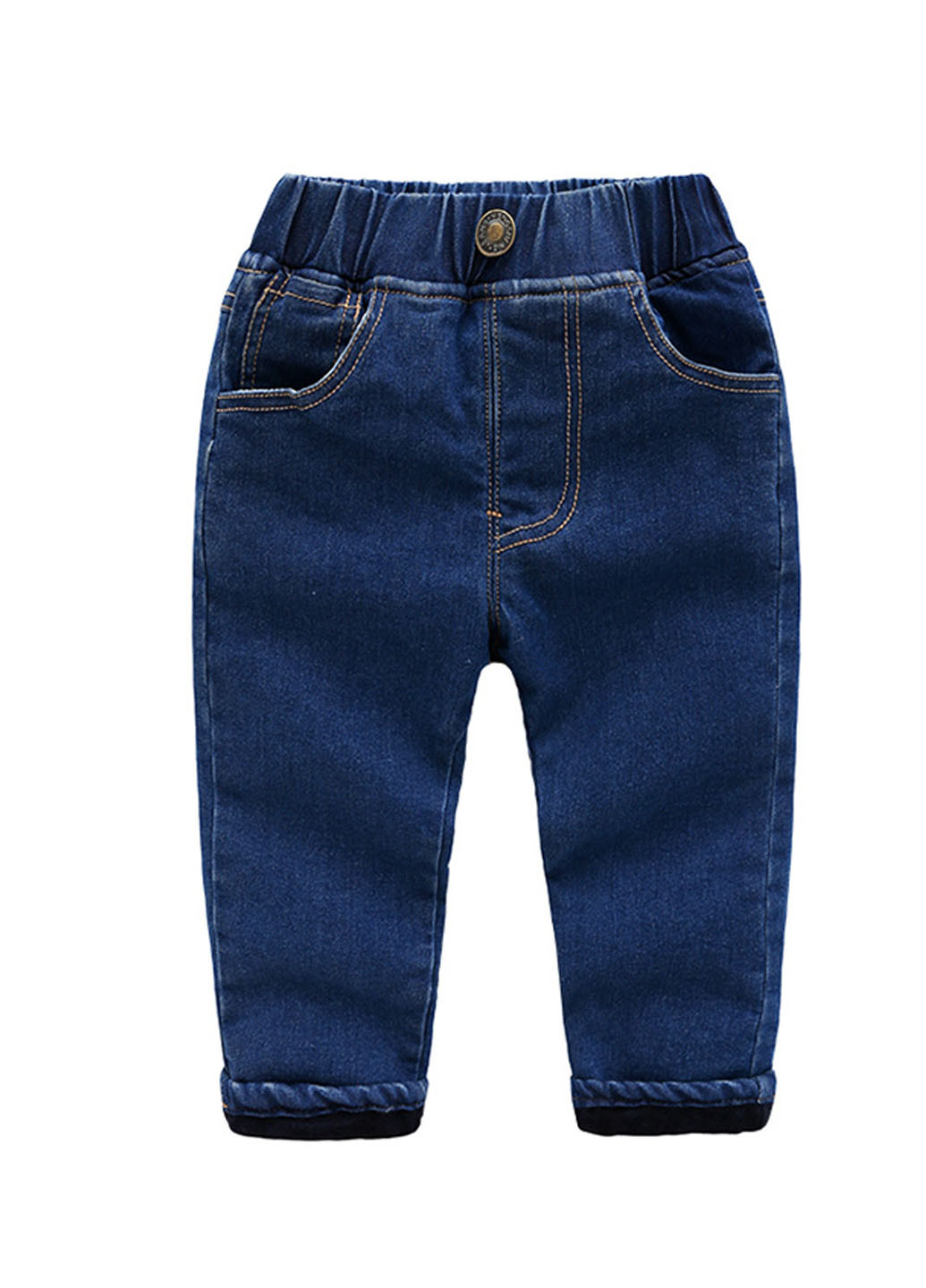 Синие зимние утепленные джинсы No Brand