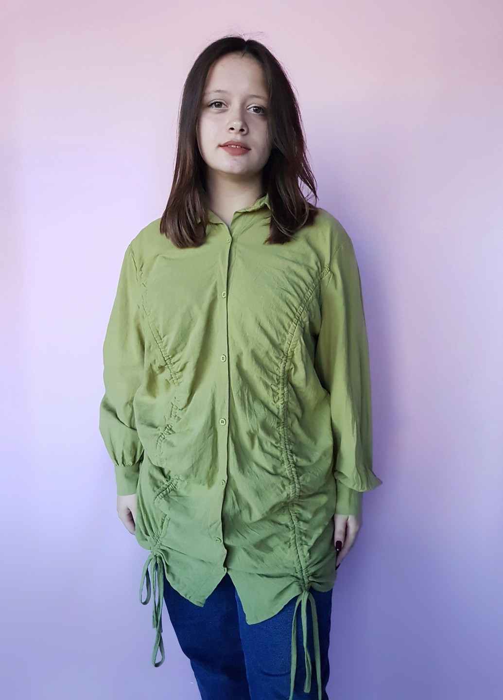 Сорочка жіноча подовжена Зелена Boohoo (257079647)
