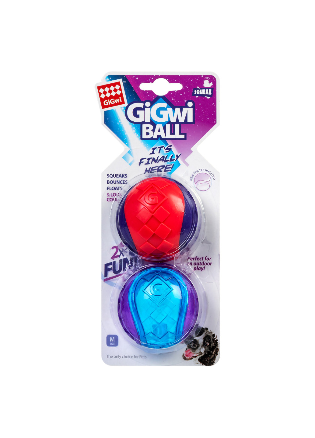 Игрушка для собак Два мяча с пищалкой 6 см GiGwi (257081975)
