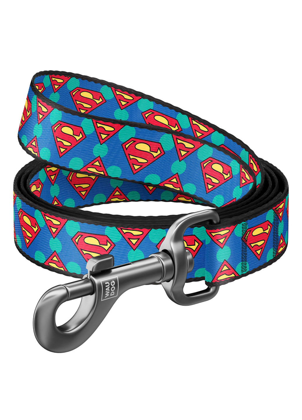 Поводок для собак нейлоновый рисунок "Супермен Лого" 122х2 см WAUDOG (257084997)