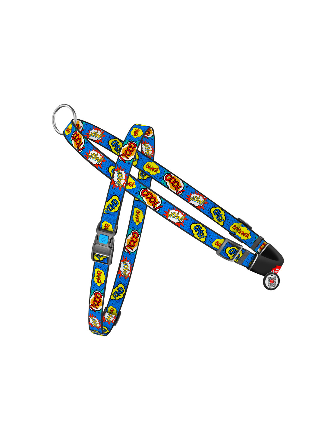 Шлея для собак швидкознімний з QR паспортом, малюнок "ВАУ" L WAUDOG (257083480)