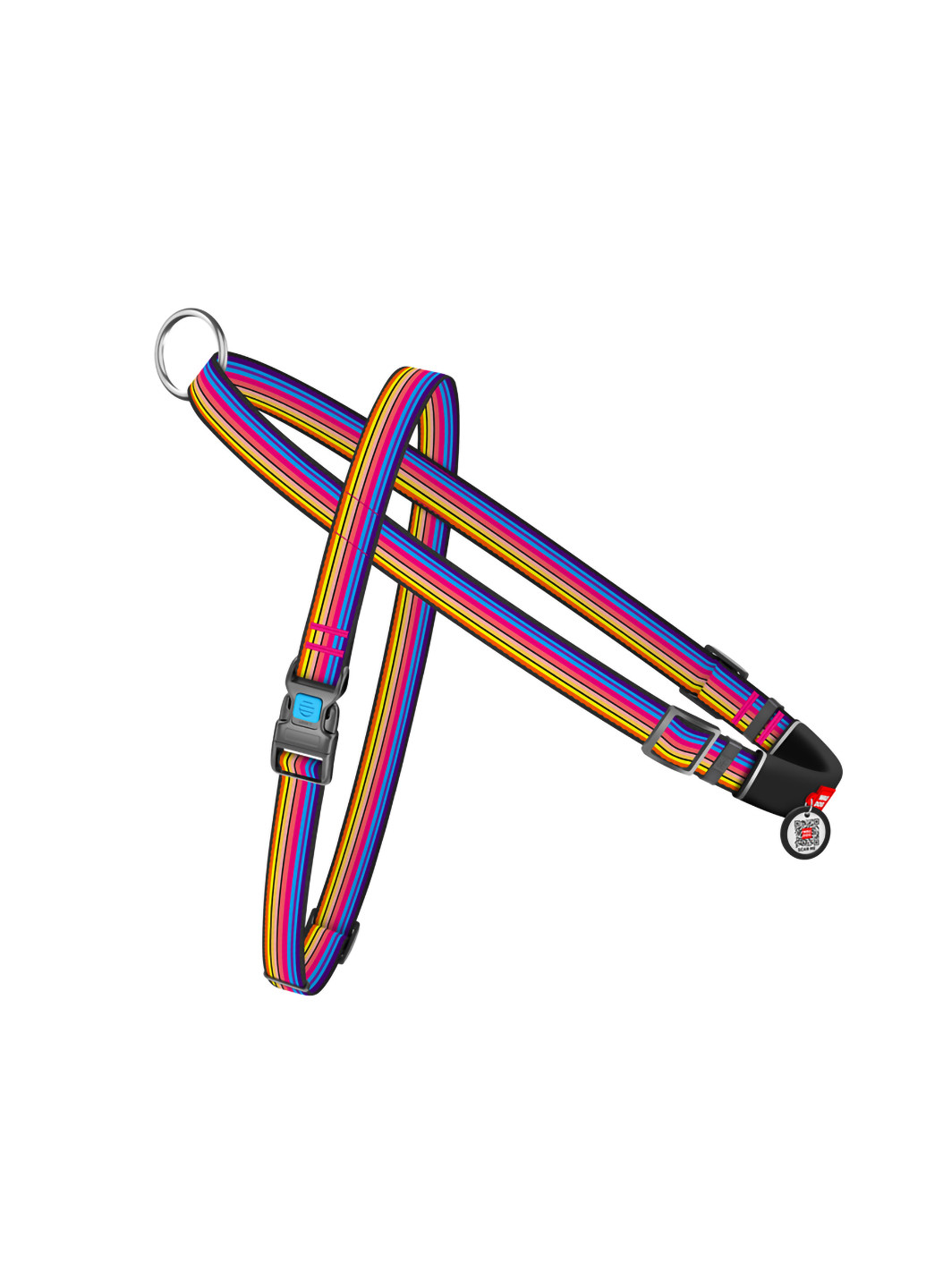 Шлея для собак швидкознімний з QR паспортом, малюнок "Лінія 1" M WAUDOG (257082269)