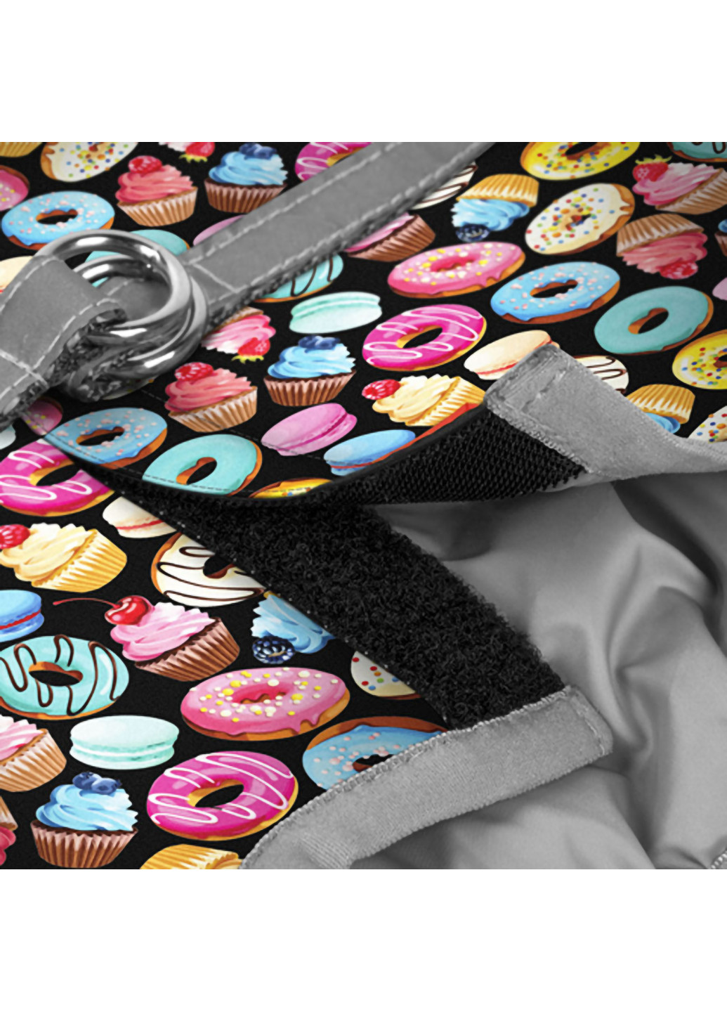 Шлея для собак мягкая c QR паспортом, рисунок "Пончики" XS4 WAUDOG (257084399)