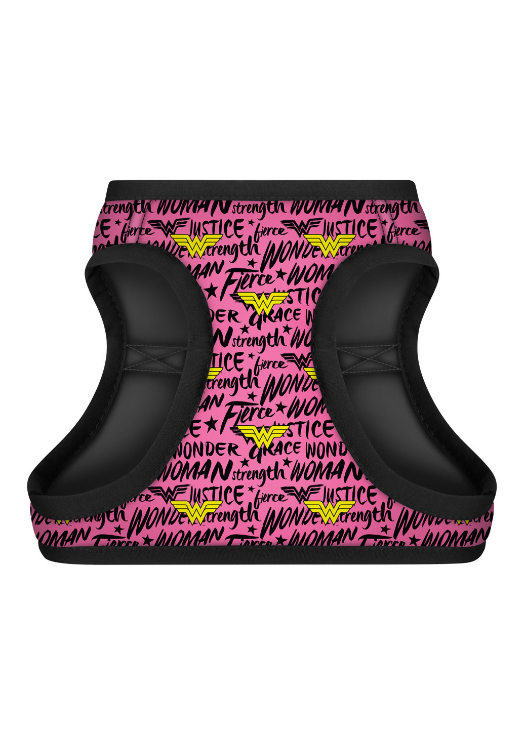 Шлея для собак м'який з QR паспортом, малюнок "Чудо-жінка в рожевому" S2 WAUDOG (257083206)