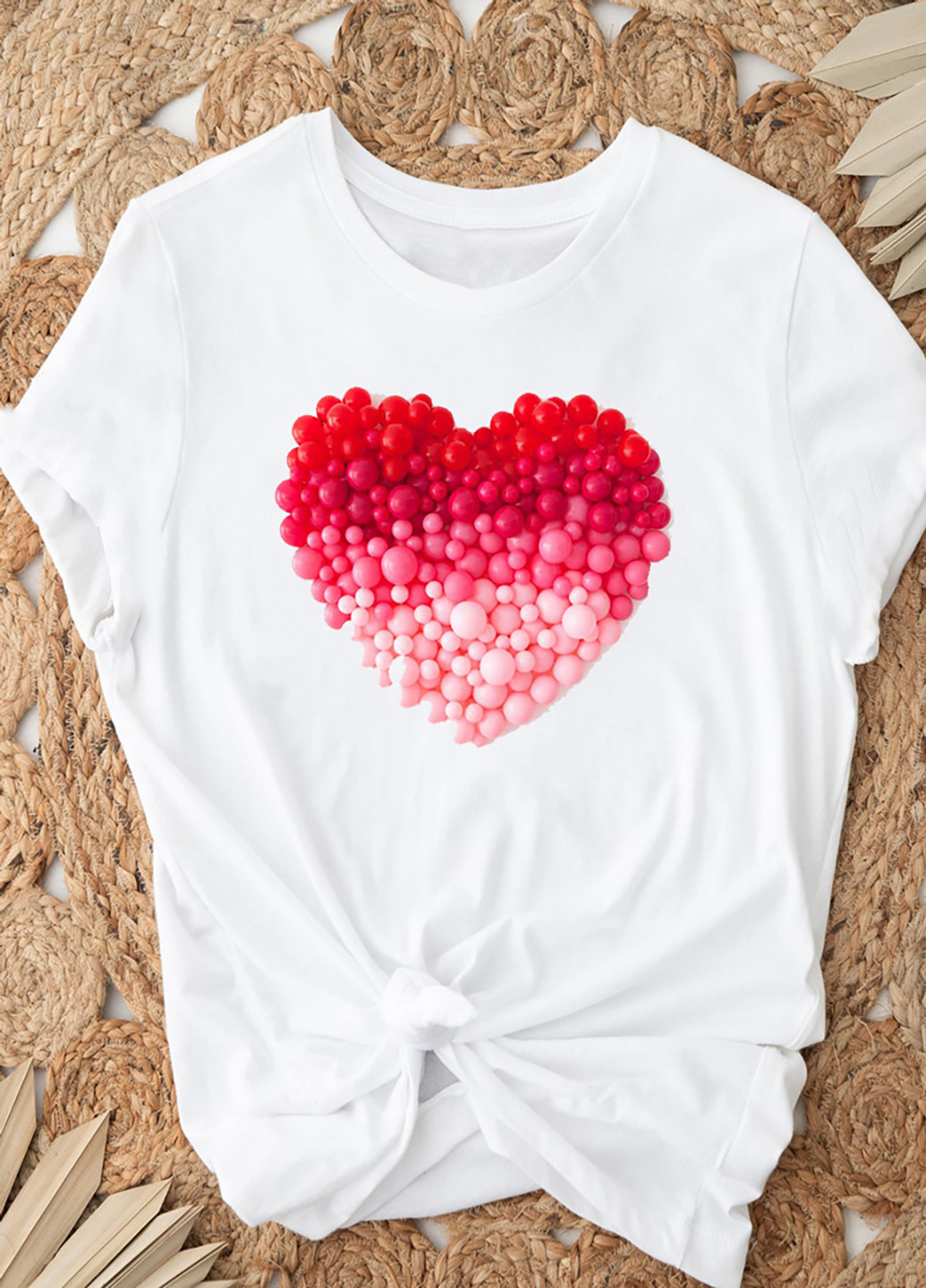 Белая демисезон футболка женская белая heart balloon-2 Love&Live