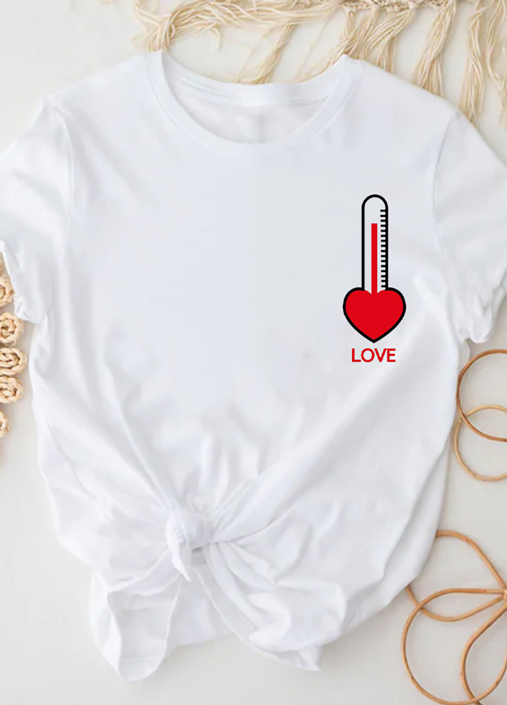 Белая демисезон футболка женская белая thermometer love Love&Live