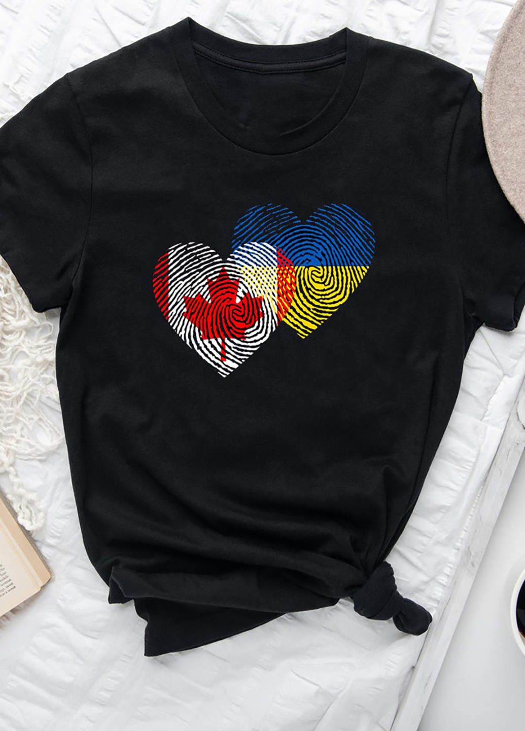 Черная демисезон футболка женская черная canada ukraine Love&Live
