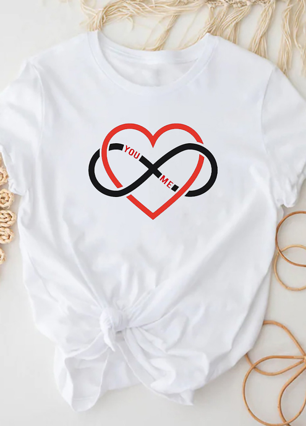 Белая демисезон футболка женская белая love infinity Love&Live