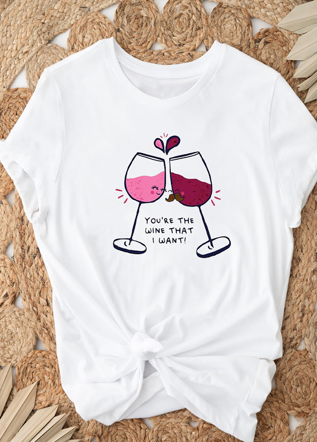 Белая демисезон футболка женская белая romantic wine Love&Live