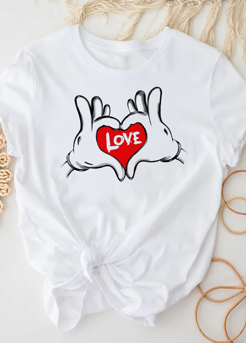 Белая демисезон футболка женская белая mk love Love&Live