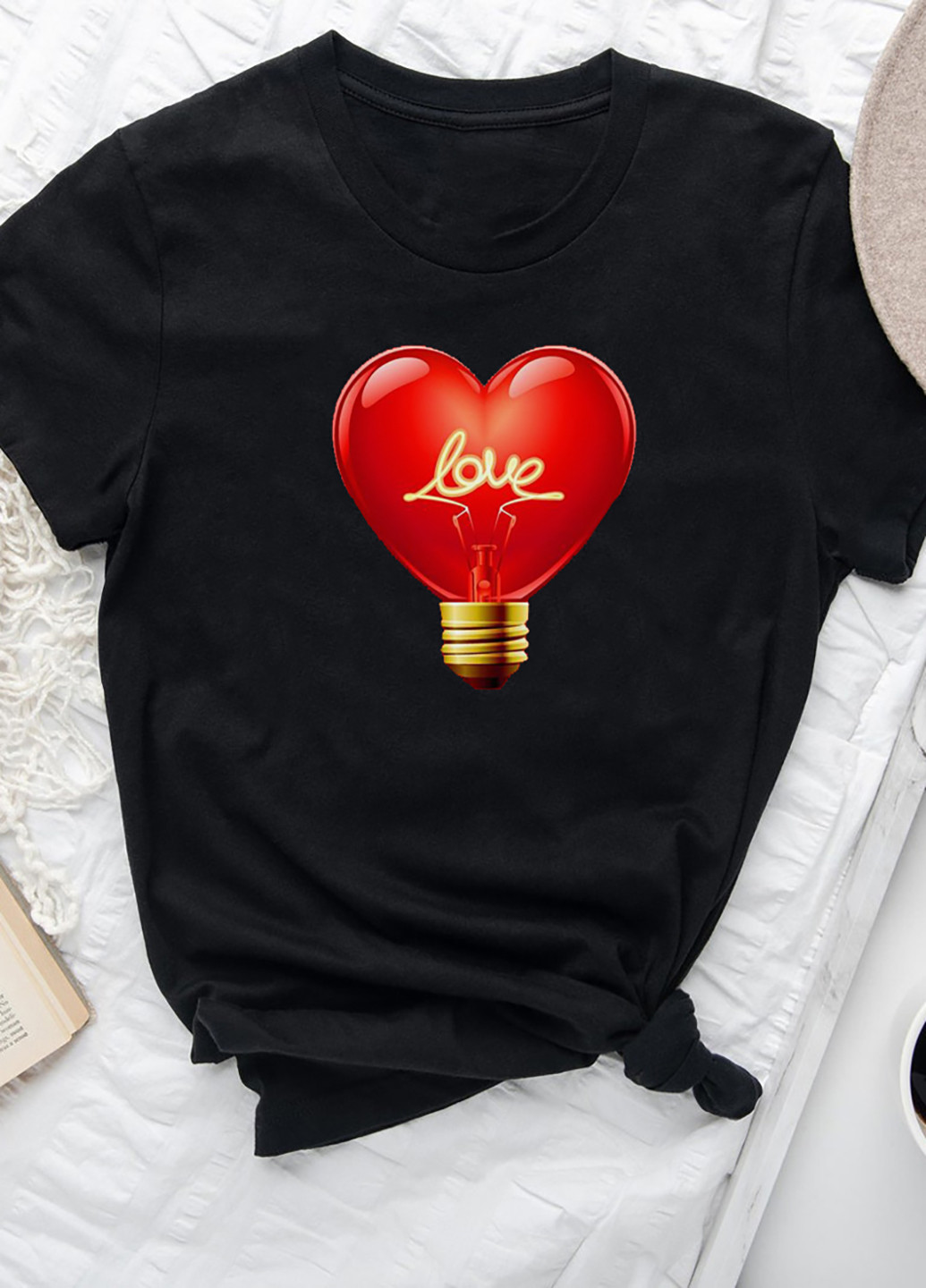 Черная футболка мужская черная bulb love Love&Live