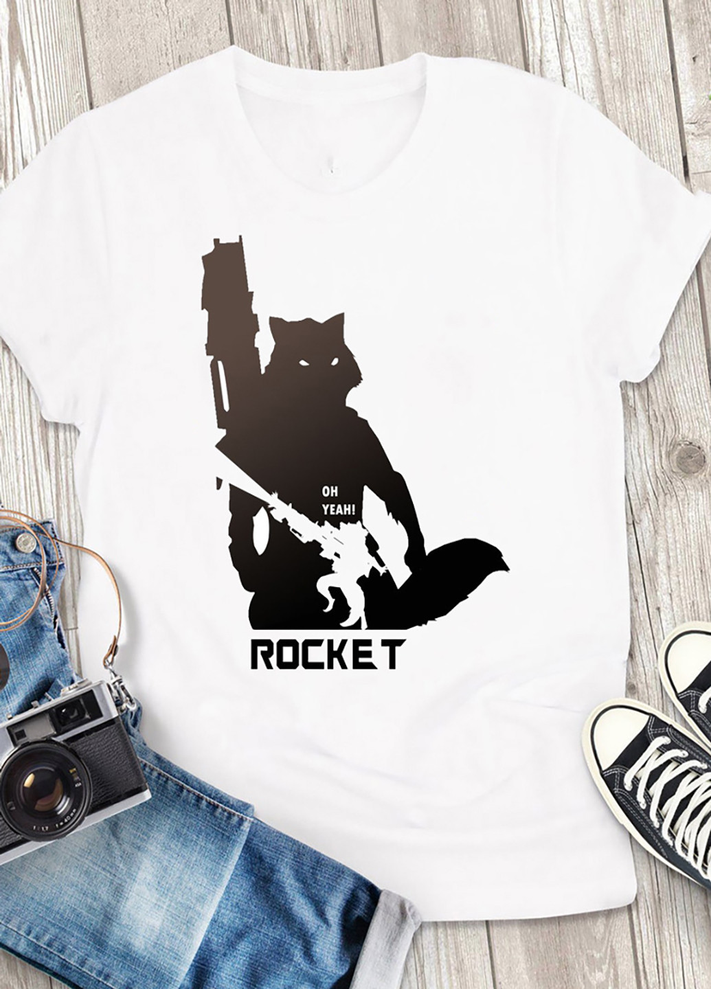 Белая футболка мужская белая oh yeah, rocket! Love&Live