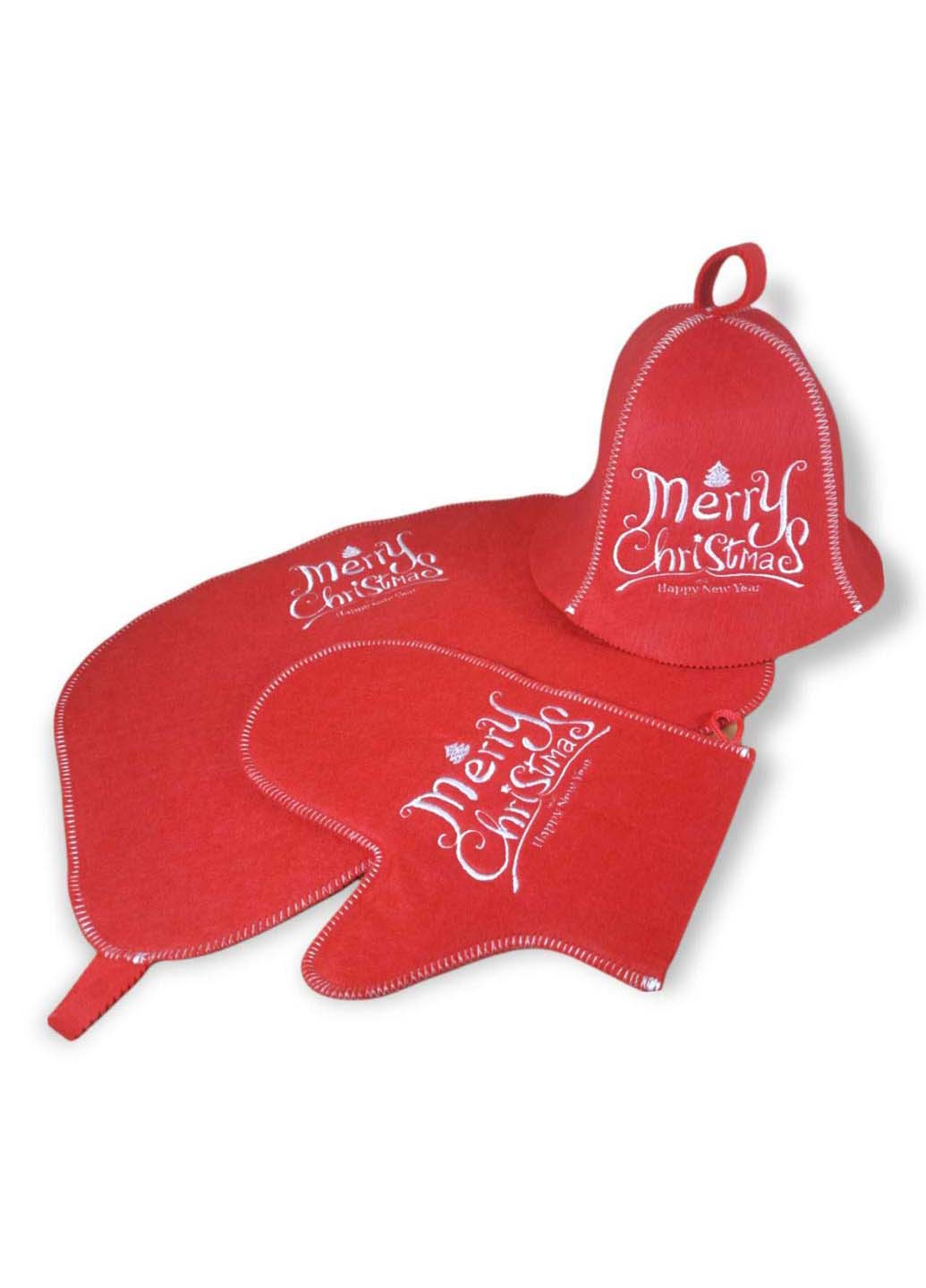 Подарунковий набір для лазні "Merry Christmas" 3 предмети Luxyart (257099269)