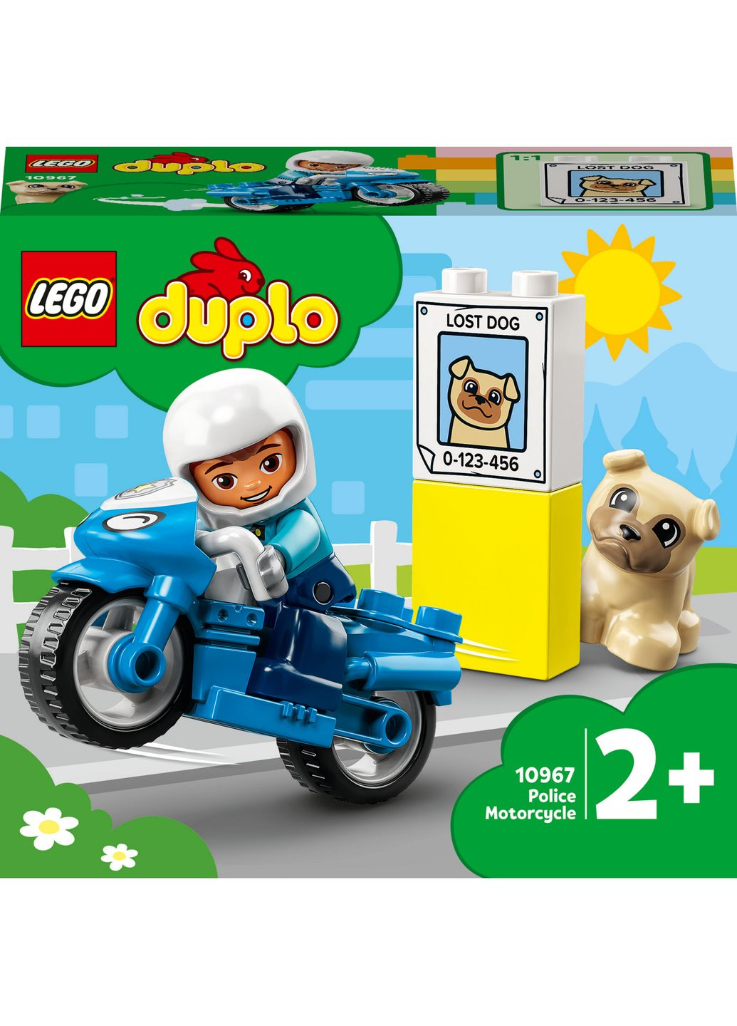 Конструктор DUPLO Town Полицейский мотоцикл 5 деталей (10967) Lego (257099485)