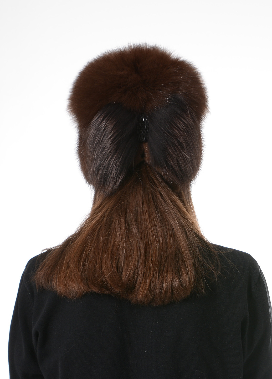 Жіноча зимова тепла норкова шапка на в'язаній основі Меховой Стиль колибри (257161612)